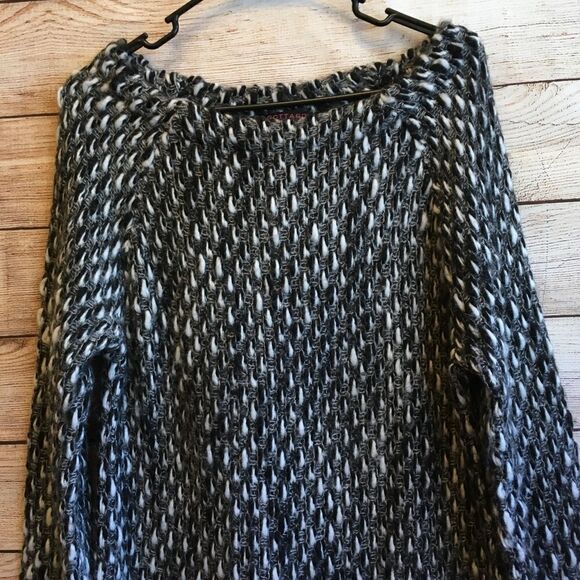 GOTTARDI MARLED BLACK AND WHITE SWEATER IN‎ WOOL AND MOHAIR BLEND - Picture 2 of 6